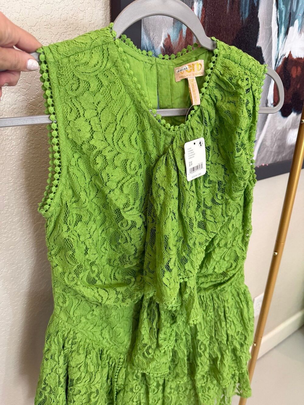 NWT Verb Lace Ruffled Mini Dress Small - Picture 4 of 7